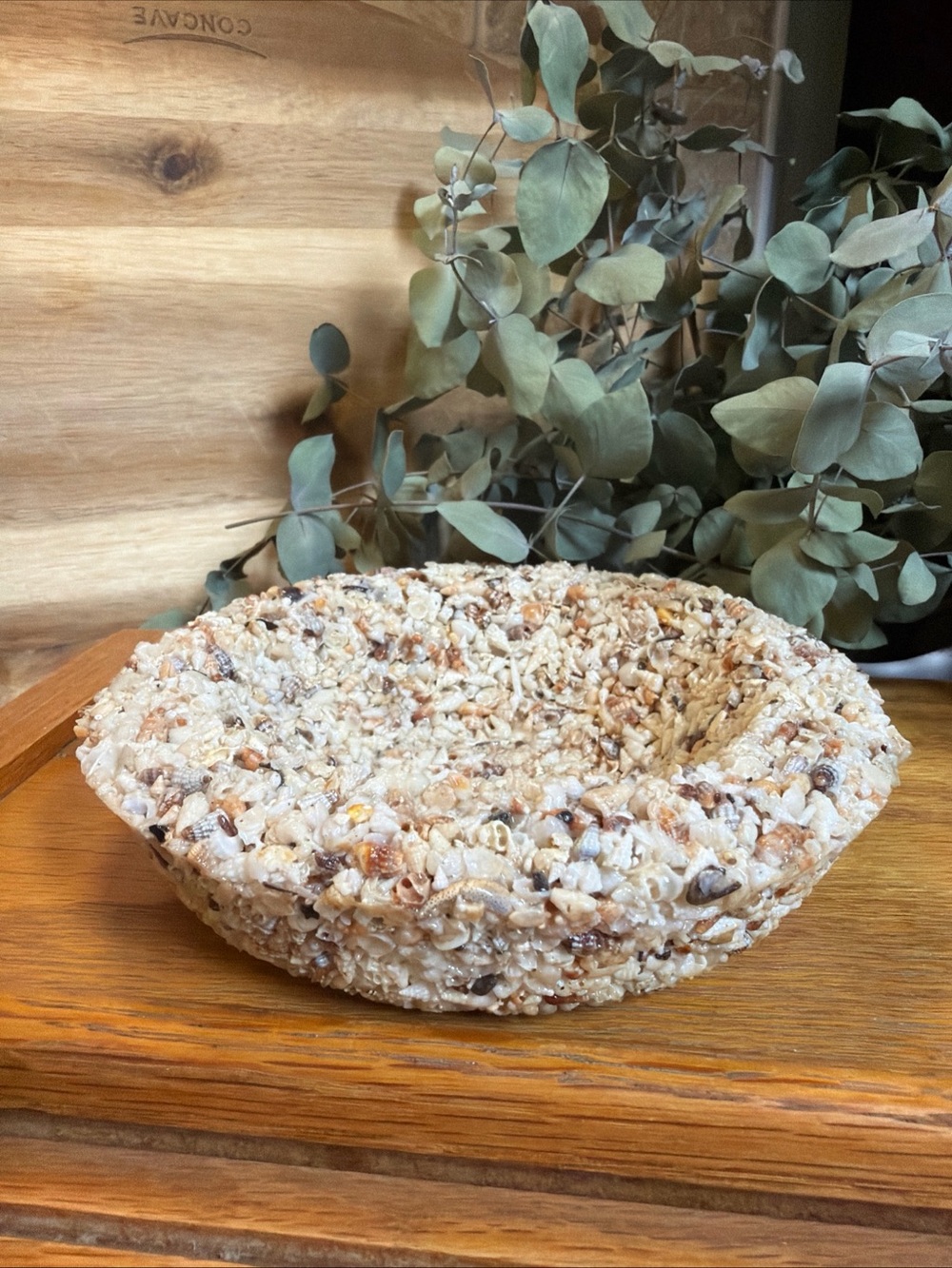 Handmade Mosaic Bowl Meticulously Constructed from Thousands of Tiny Sea Shells